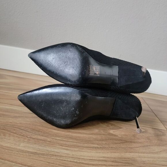 Kurt Geiger London Barbican Knit Sock Pointed Toe Mid Calf Stiletto Boot Black - Picture 12 of 15